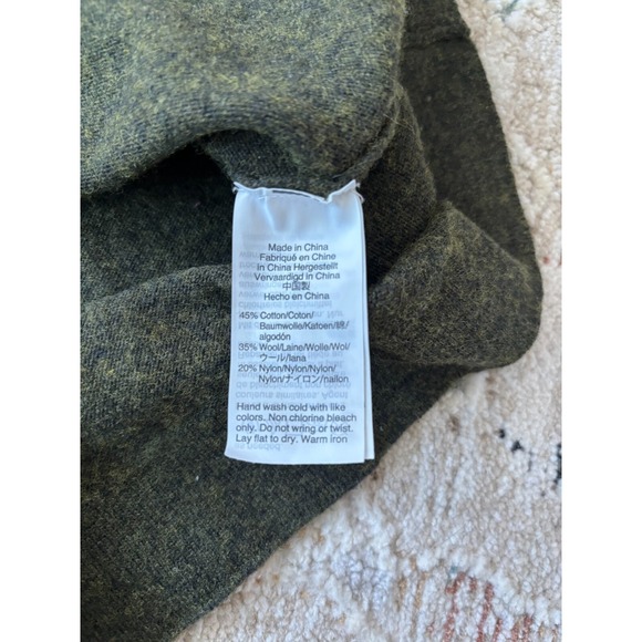 J Crew Sweater Womens Small Green Wool Cotton‎ Boxy Preppy Career Academia - Picture 7 of 9